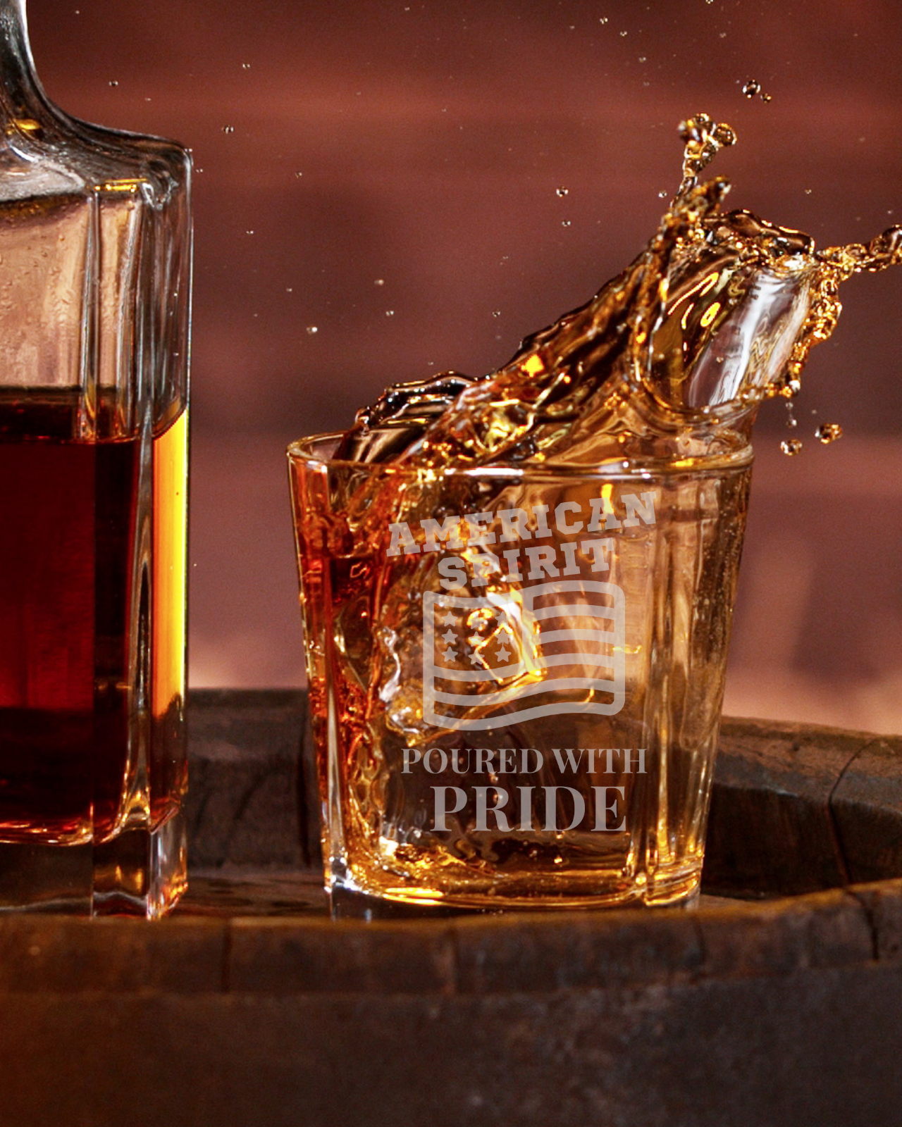 American Spirit - Poured With Pride Etched Whiskey Glass