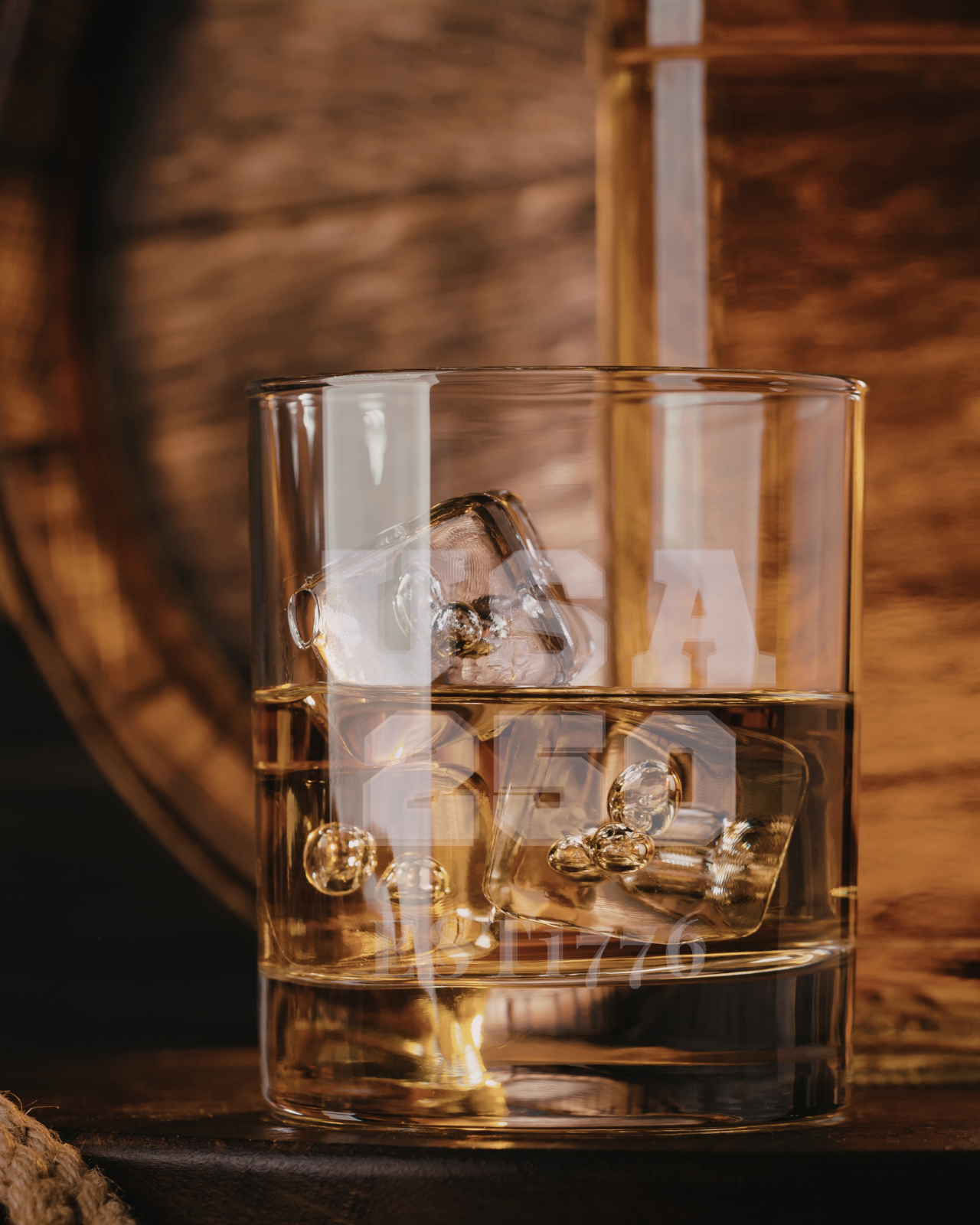 USA 250 - EST 1776 Etched Whiskey Glass