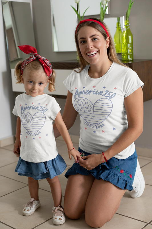 America 250 Heart Toddler Tee