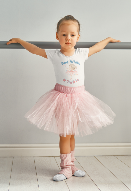 Red White & Twirls Girls Tee