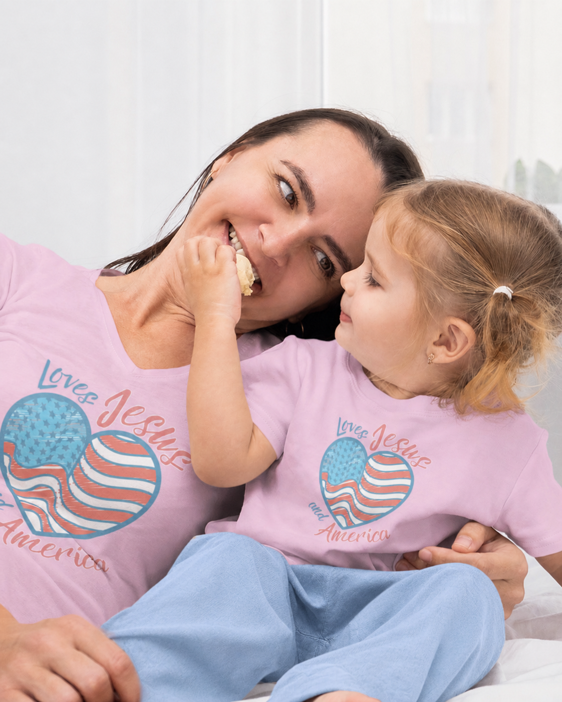 She Loves Jesus and America Toddler Tee