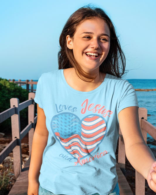 She Loves Jesus and America Tee